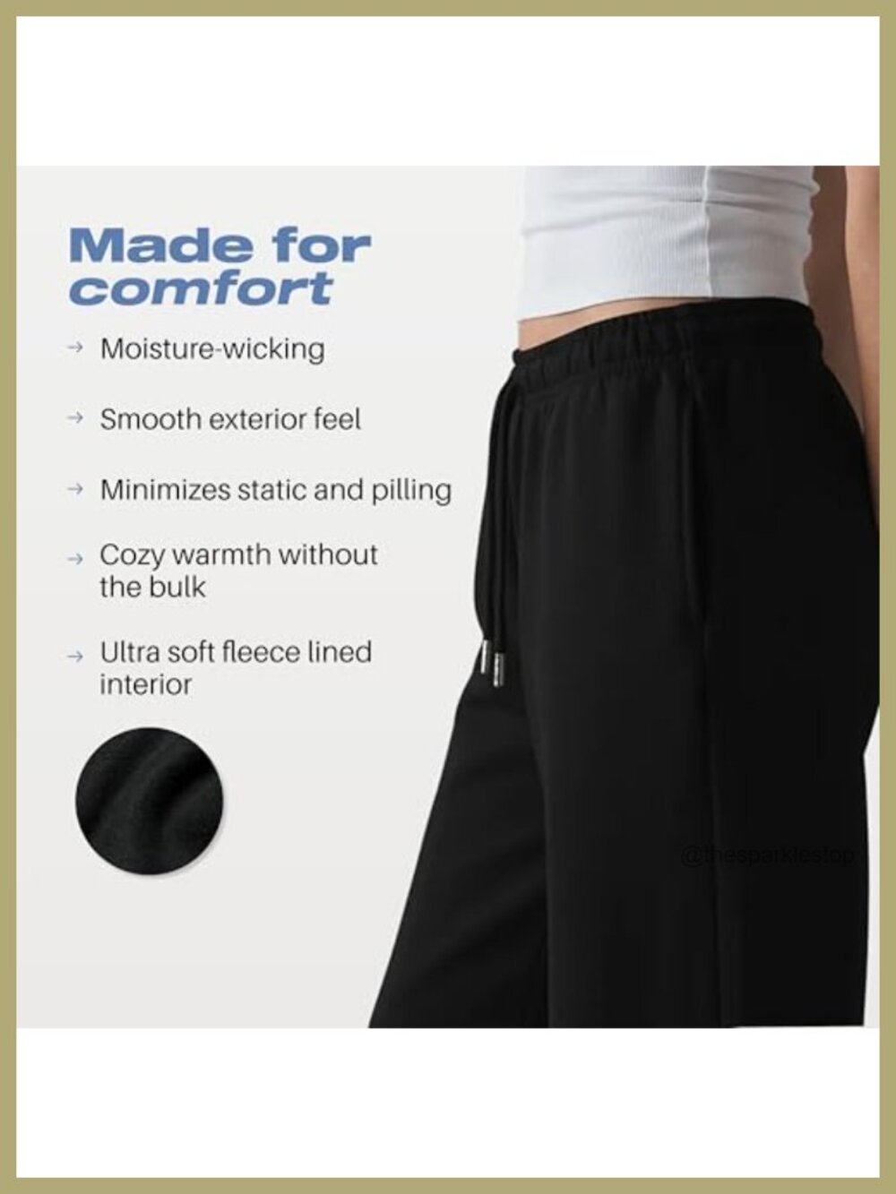 3 Pack Wide Leg Fleece Sweatpants for Women, Deep Pockets, Drawstring Waist, - Picture 4 of 6